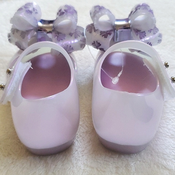 New Without Tags Mini Melissa Lavender Bow Jelly Shoes Baby Girl Size 5 - Picture 6 of 10